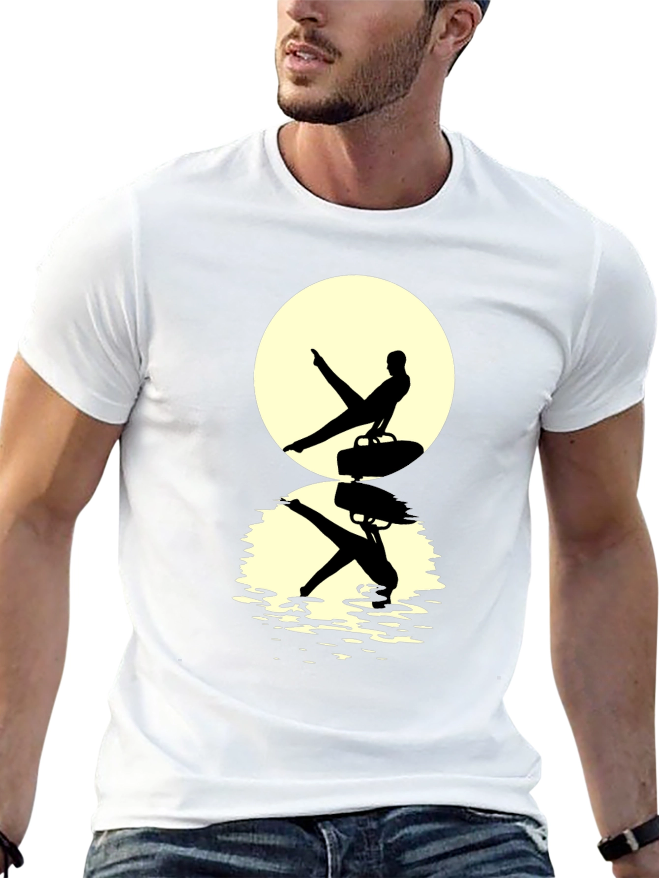 Black Gymnast Silhouette T-Shirt view 13