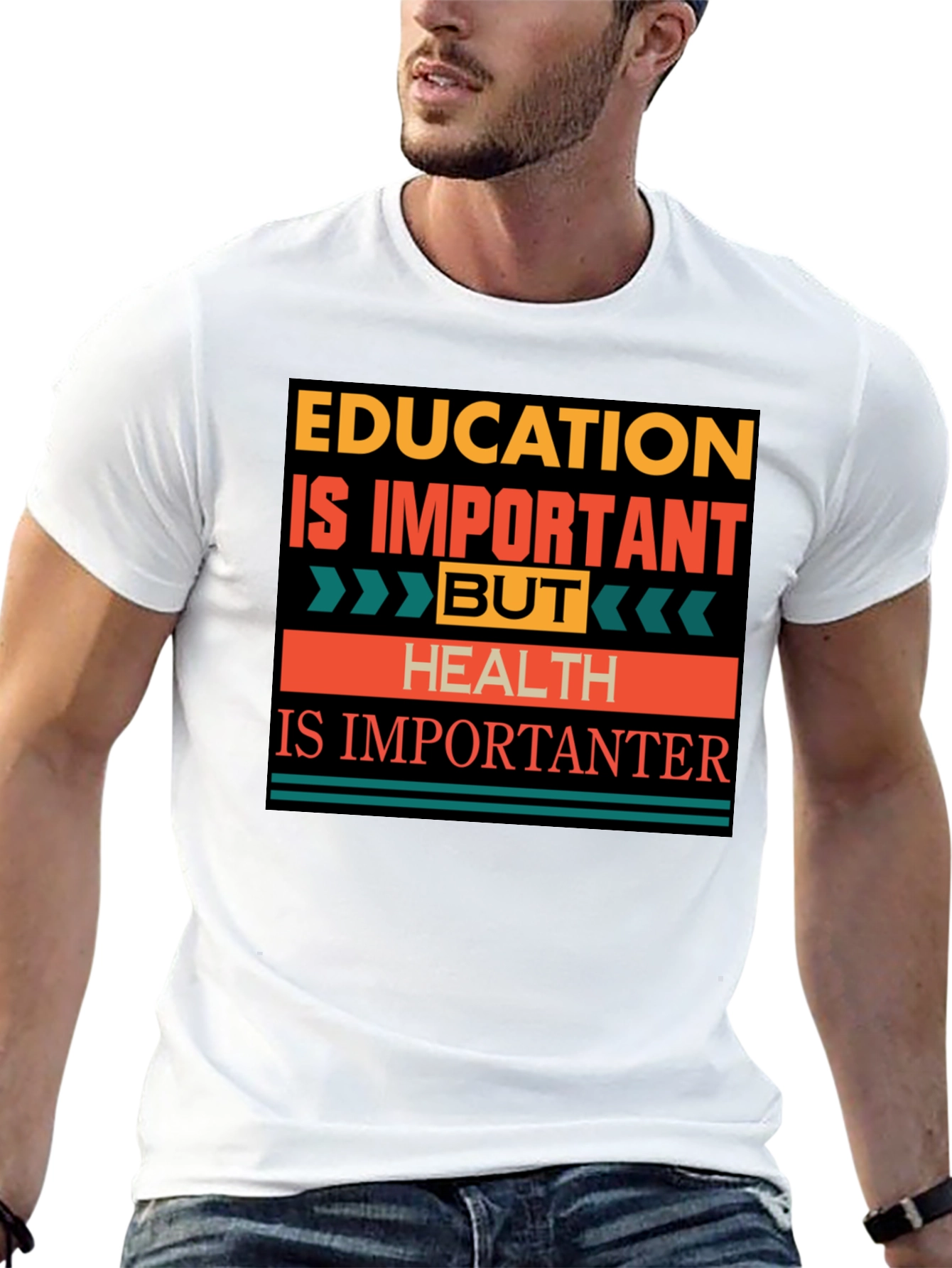 Black Education vs. Health T-Shirt: Importantanter view 13