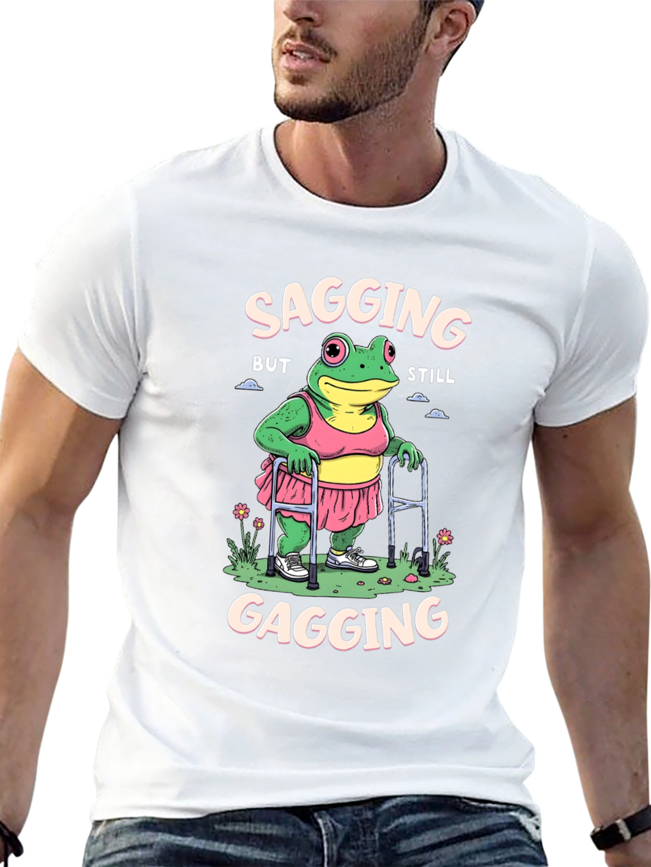 Black Sagging but Still Gagging Frog T-Shirt view 13