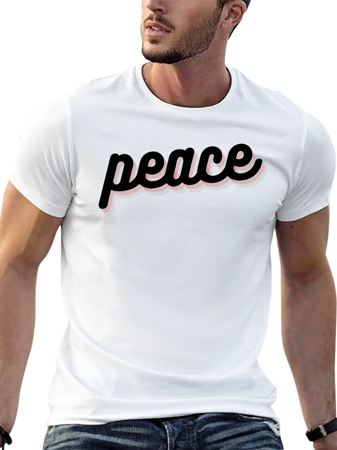 Black Peace Graphic Tee - Soft Cotton Casual Top view 13