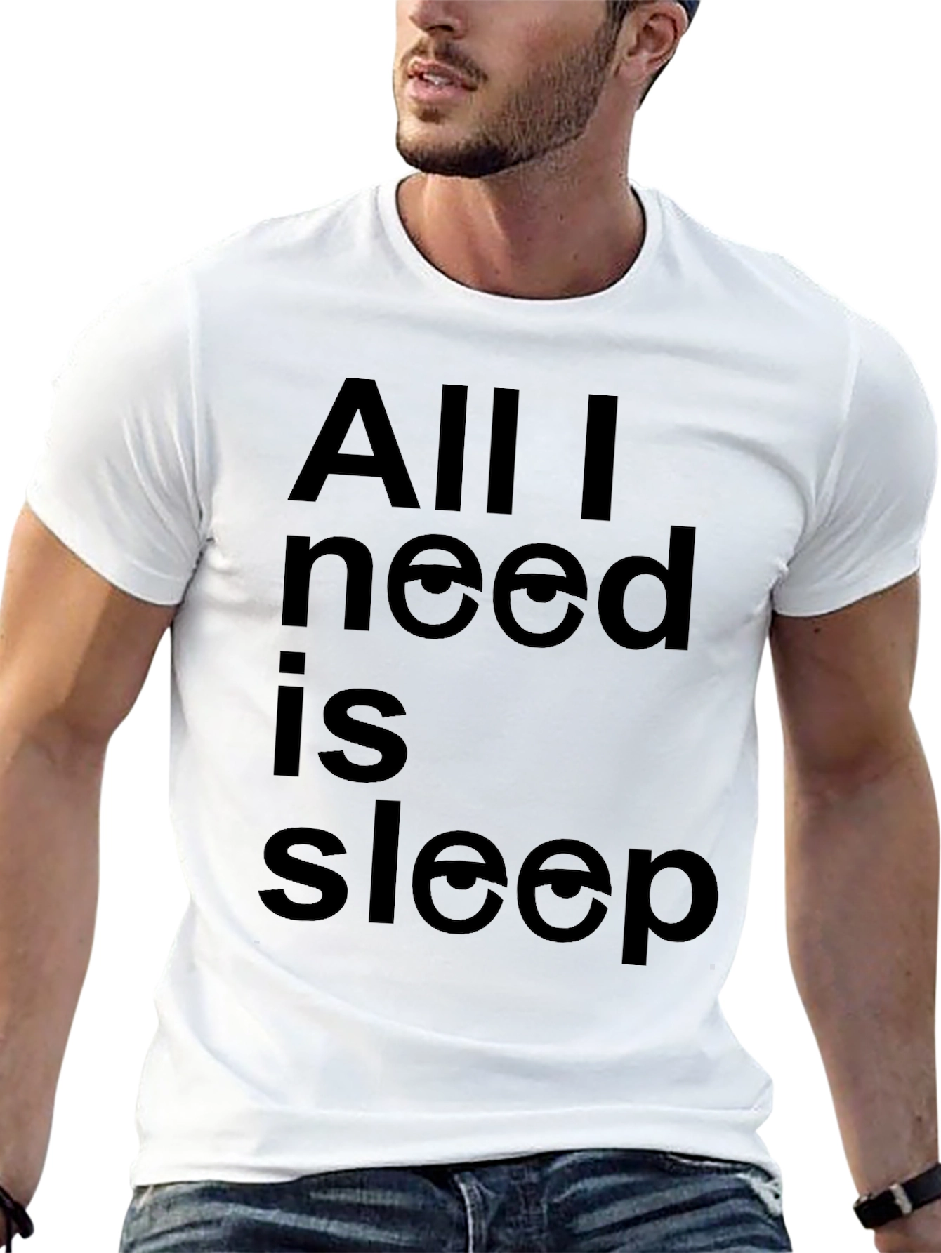 Black All I Need Is Sleep Funny Graphic Tee - Black T-Shirt view 13
