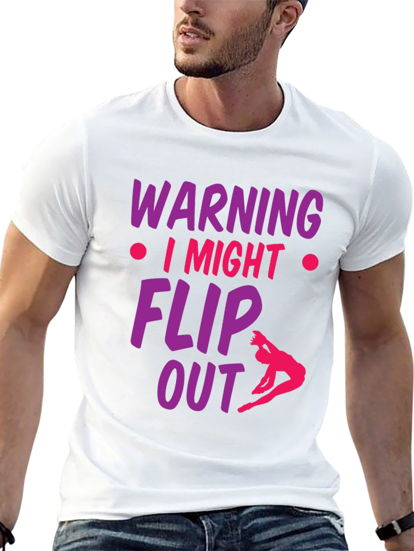 Black Warning I Might Flip Out Gymnast T-Shirt view 13