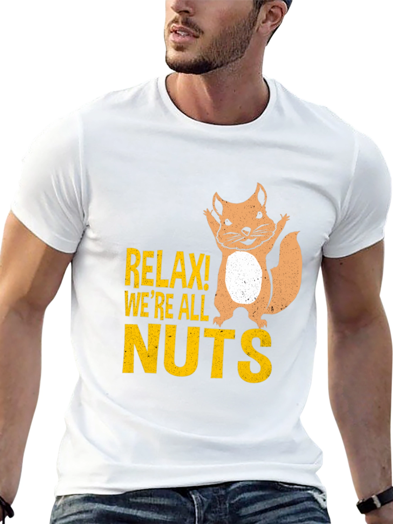 Black Relax! We're All Nuts Graphic Tee - Black view 13