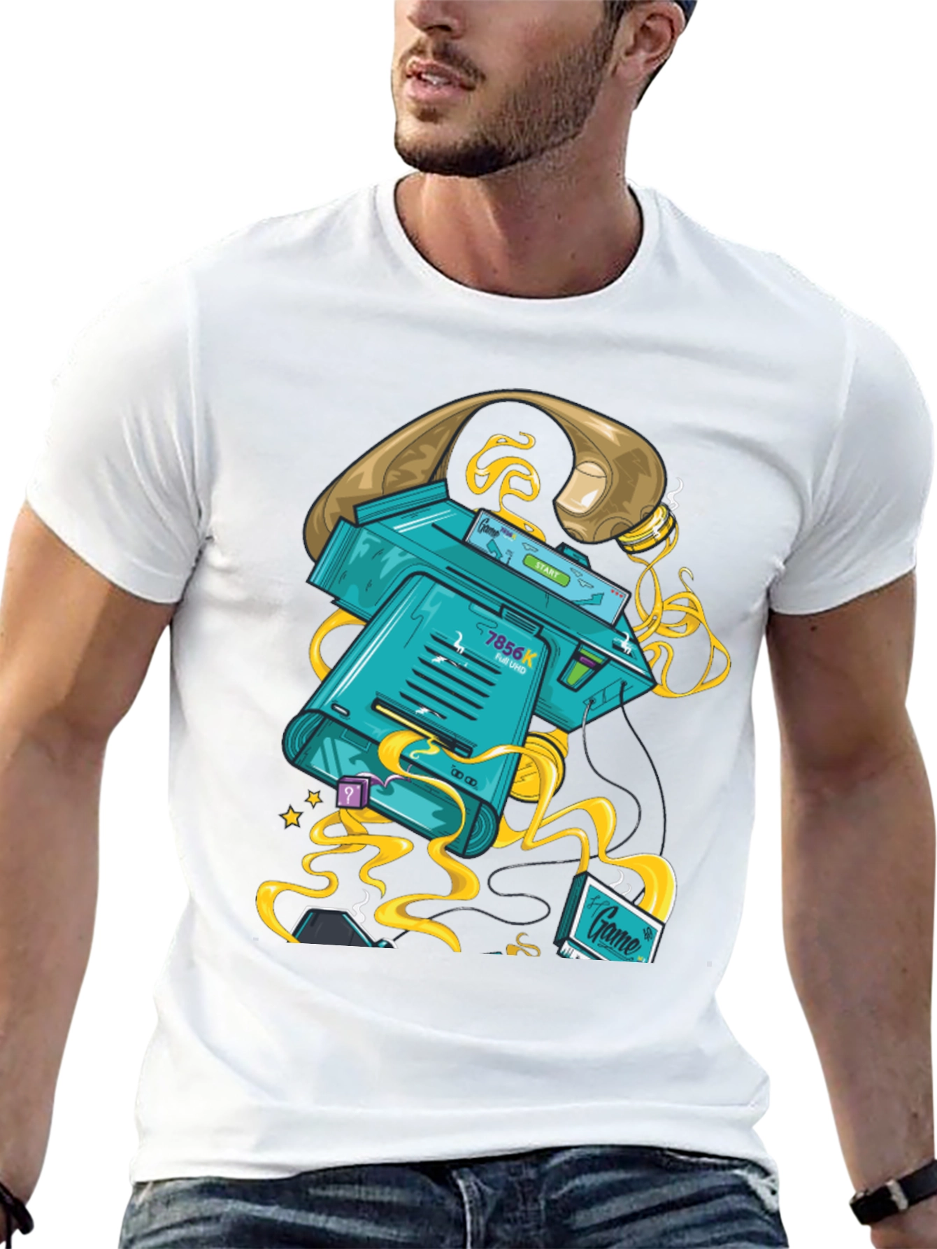 Black Retro Gaming T-Shirt view 13