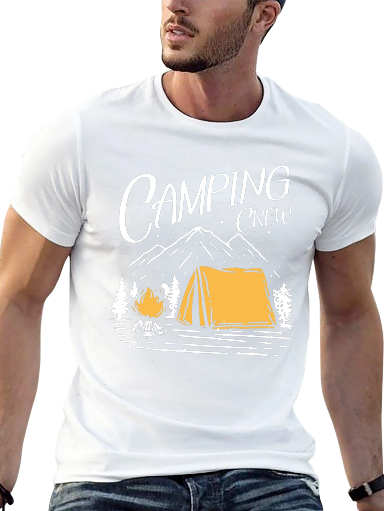Black Camping Crew Graphic Tee - Outdoor Adventure Shirt view 13
