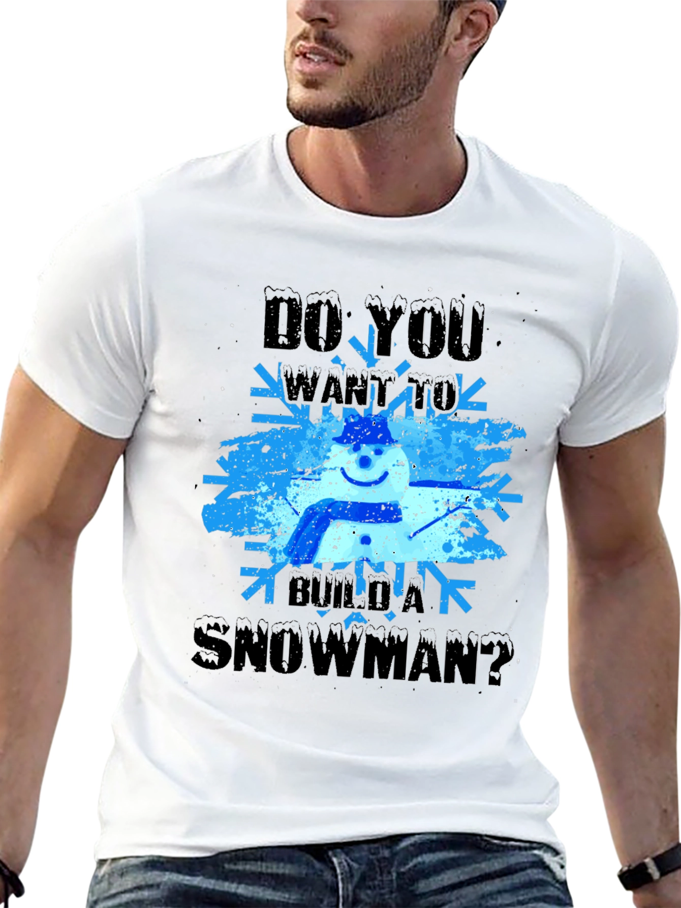 Black Do You Want to Build a Snowman T-Shirt view 13