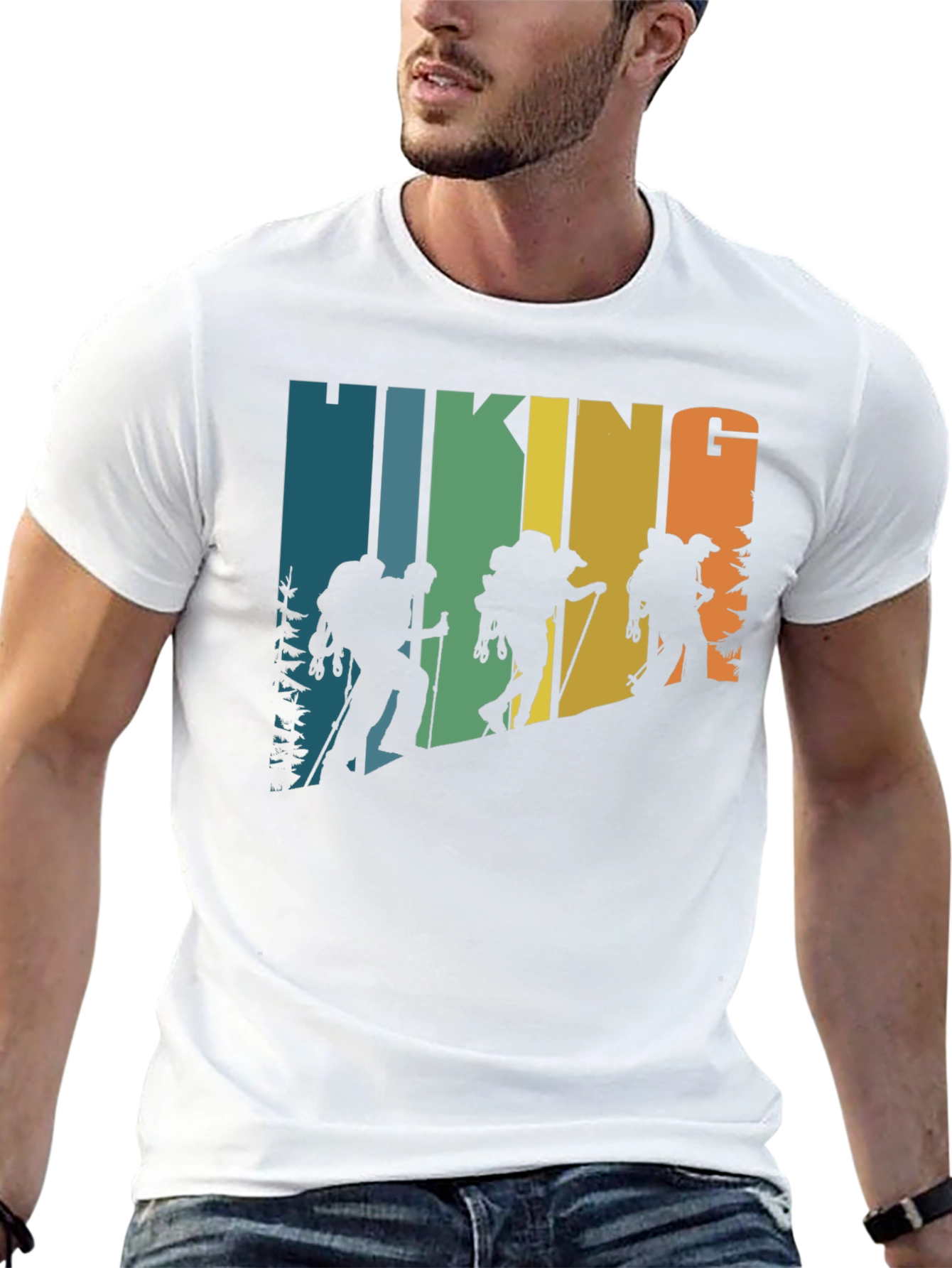 Black Hiking Retro T-Shirt Outdoor Adventure Tee view 13