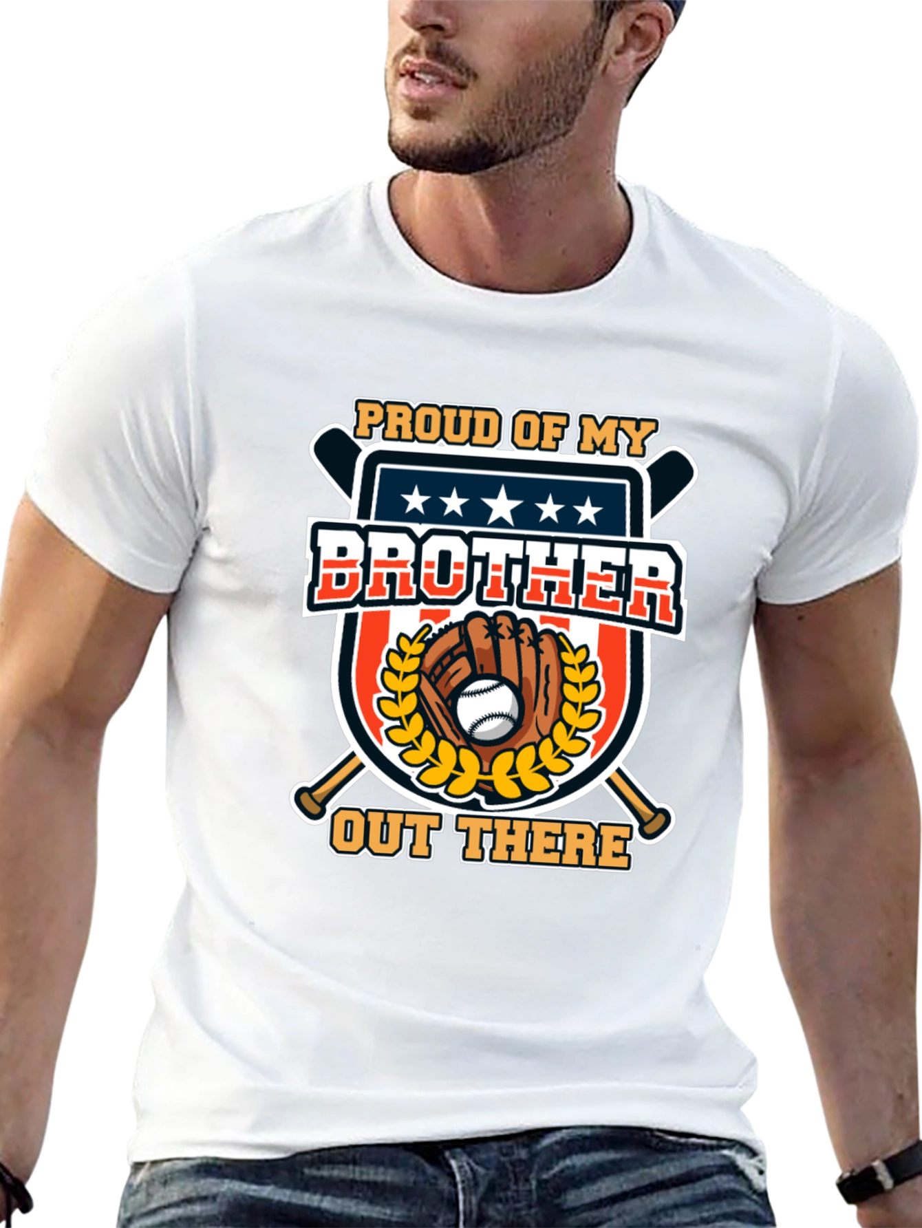 Black Proud Brother Baseball T-Shirt view 13