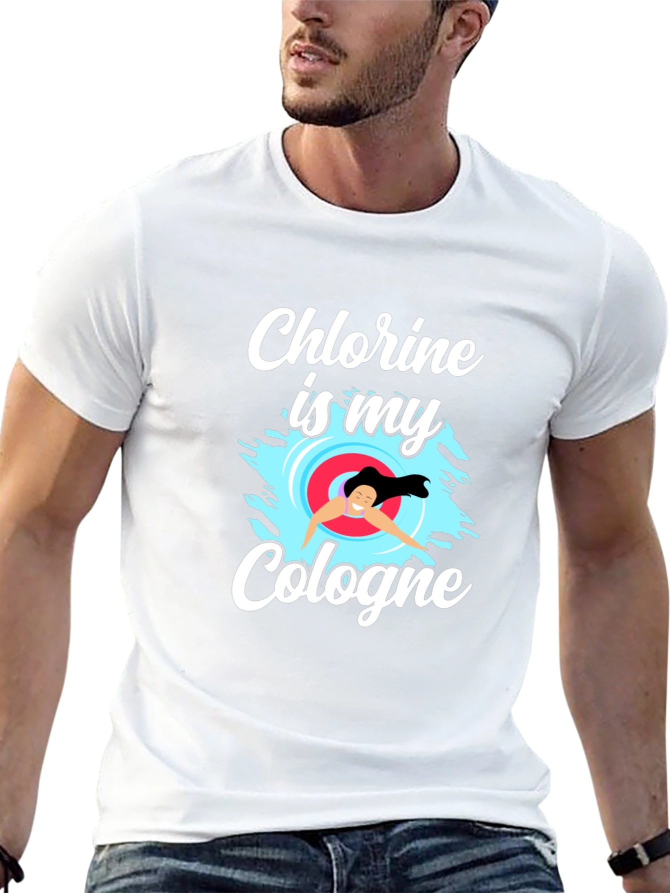 Black Chlorine Is My Cologne T-Shirt - Swimmer Gift view 13