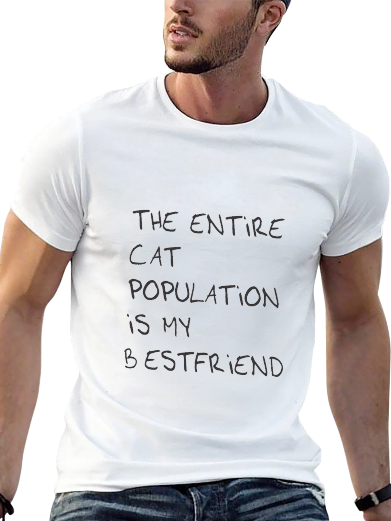 Black Cat Lover T-Shirt: The Entire Cat Population is My Bestfriend view 13