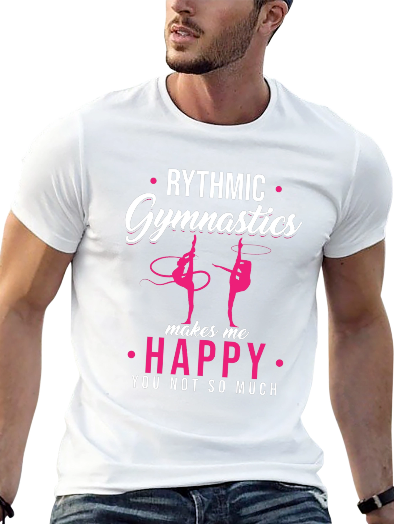 Black Rhythmic Gymnastics Happy T-Shirt view 13