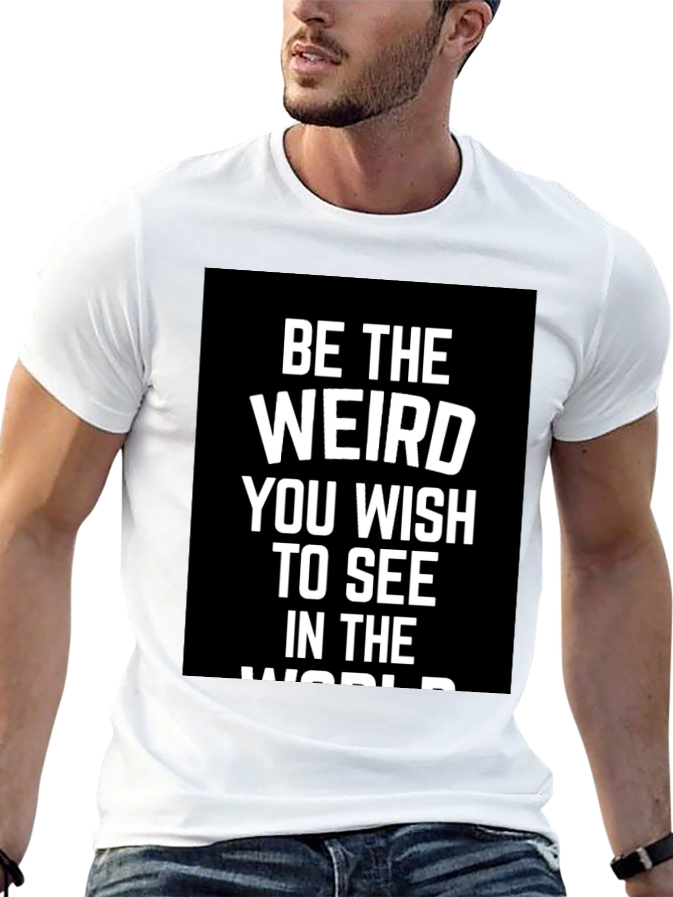 Black Be The Weird T-Shirt - Inspirational Graphic Tee view 13