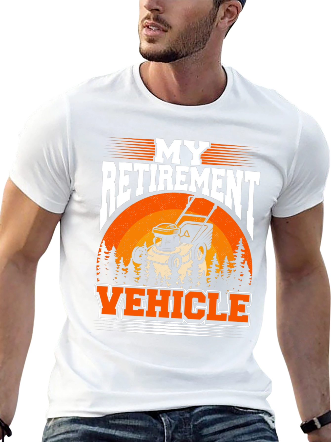Black My Retirement Vehicle T-Shirt - Lawn Mower Graphic view 13