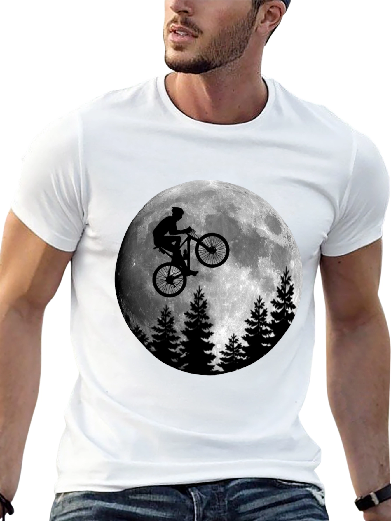 Moon Rider Graphic T-Shirt - Men's Black Tee - 13