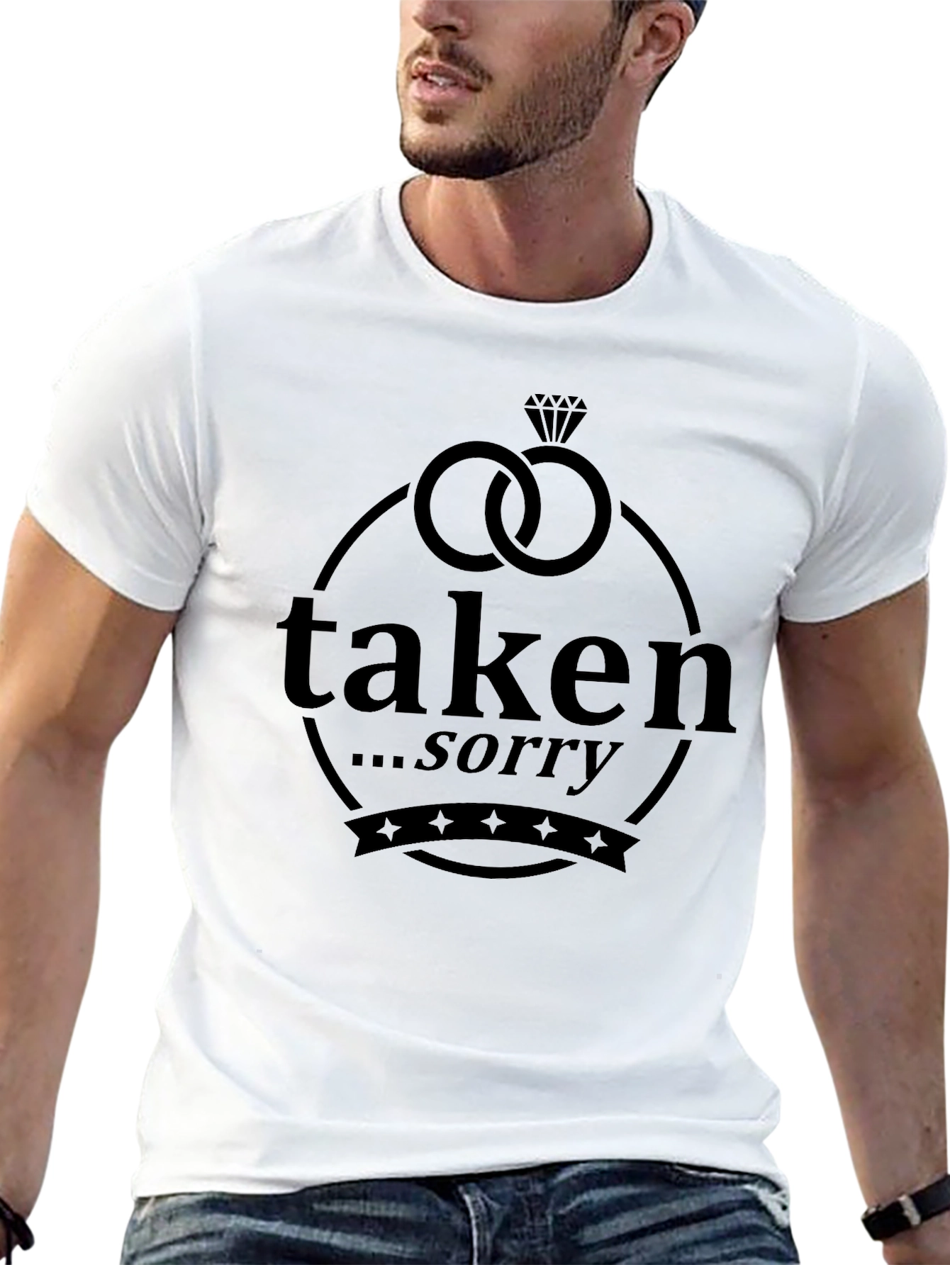 Black Taken Sorry Graphic T-Shirt - Novelty Humor Tee view 13