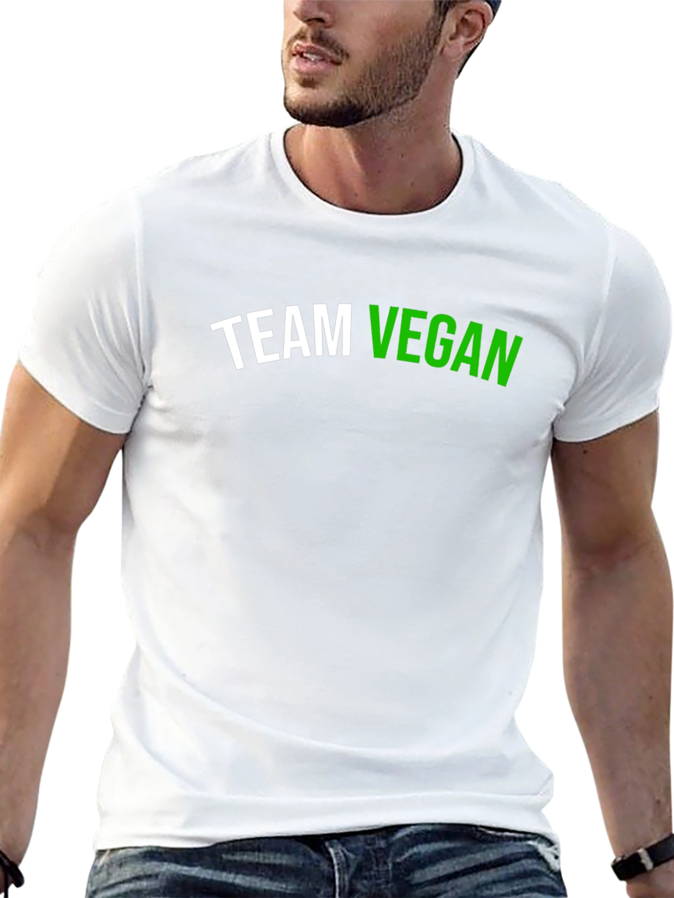 Black Team Vegan Graphic T-Shirt - Black view 13