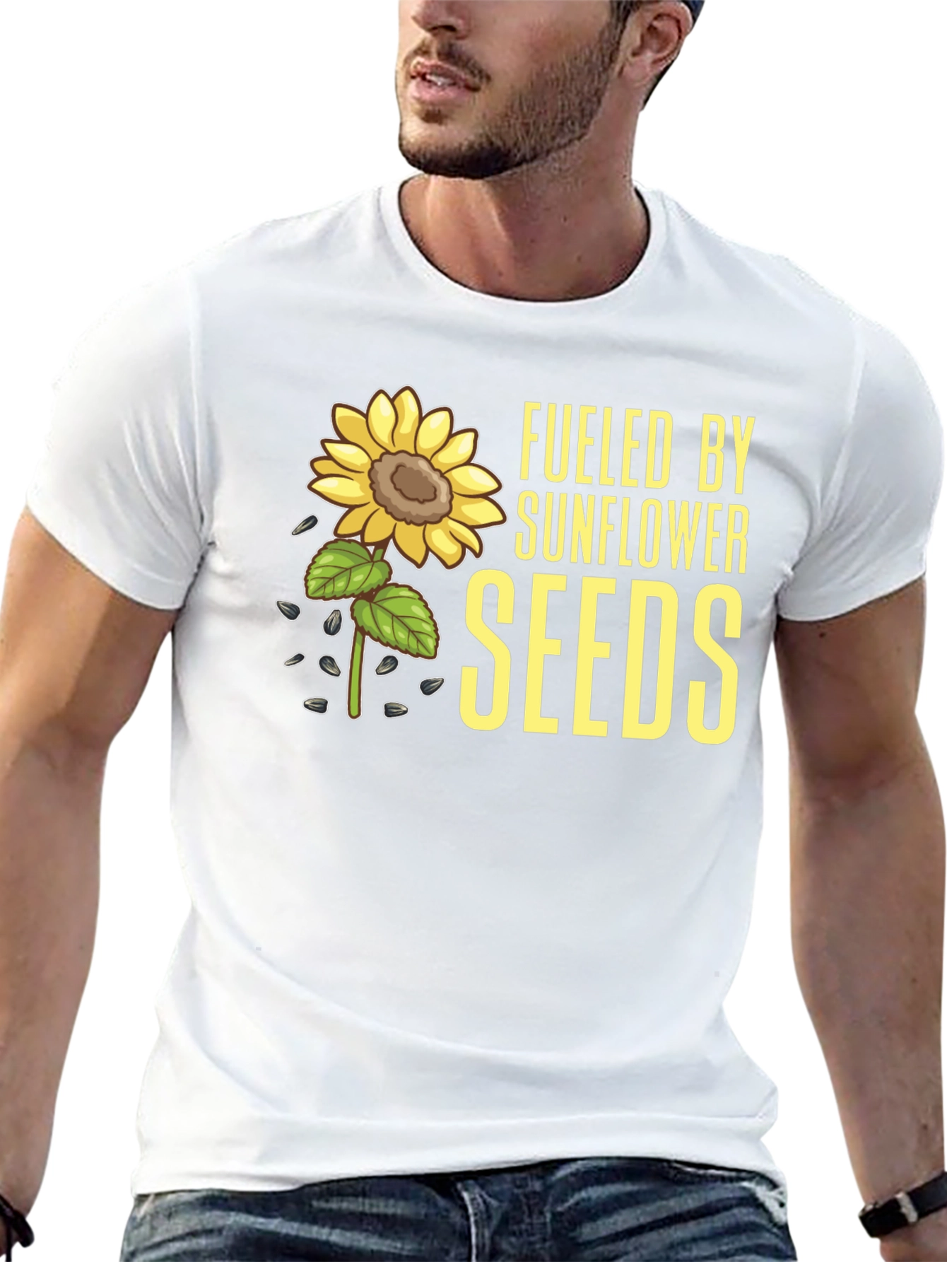 Sunflower Seeds Graphic Tee - Black Cotton T-Shirt - 13