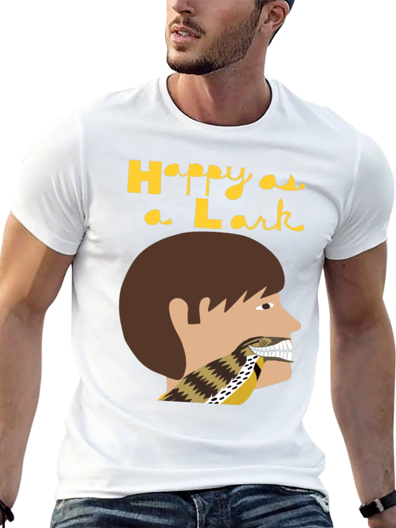 Black Happy as a Lark T-Shirt view 13