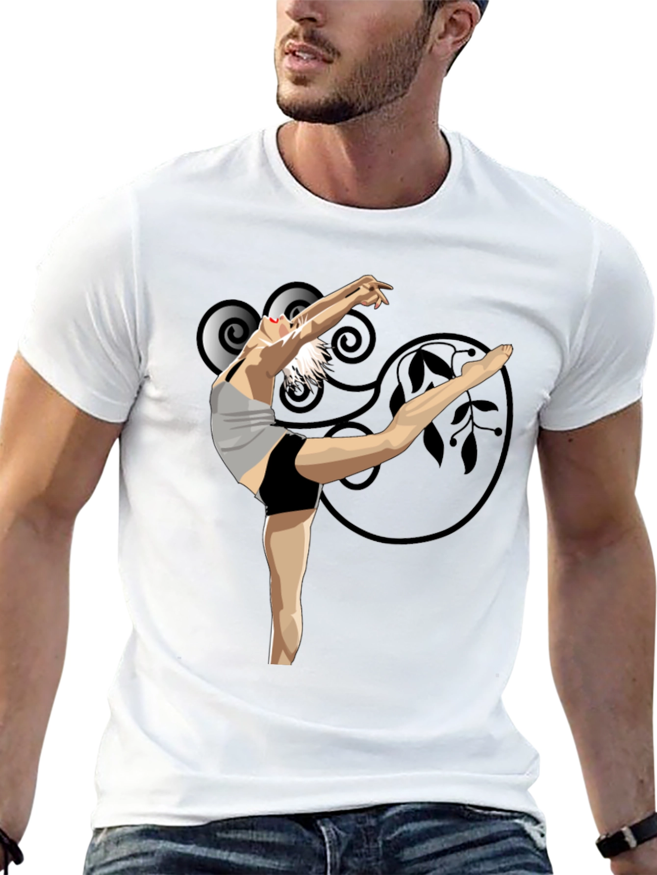 Black Ballet Dancer Graphic Black T-Shirt view 13