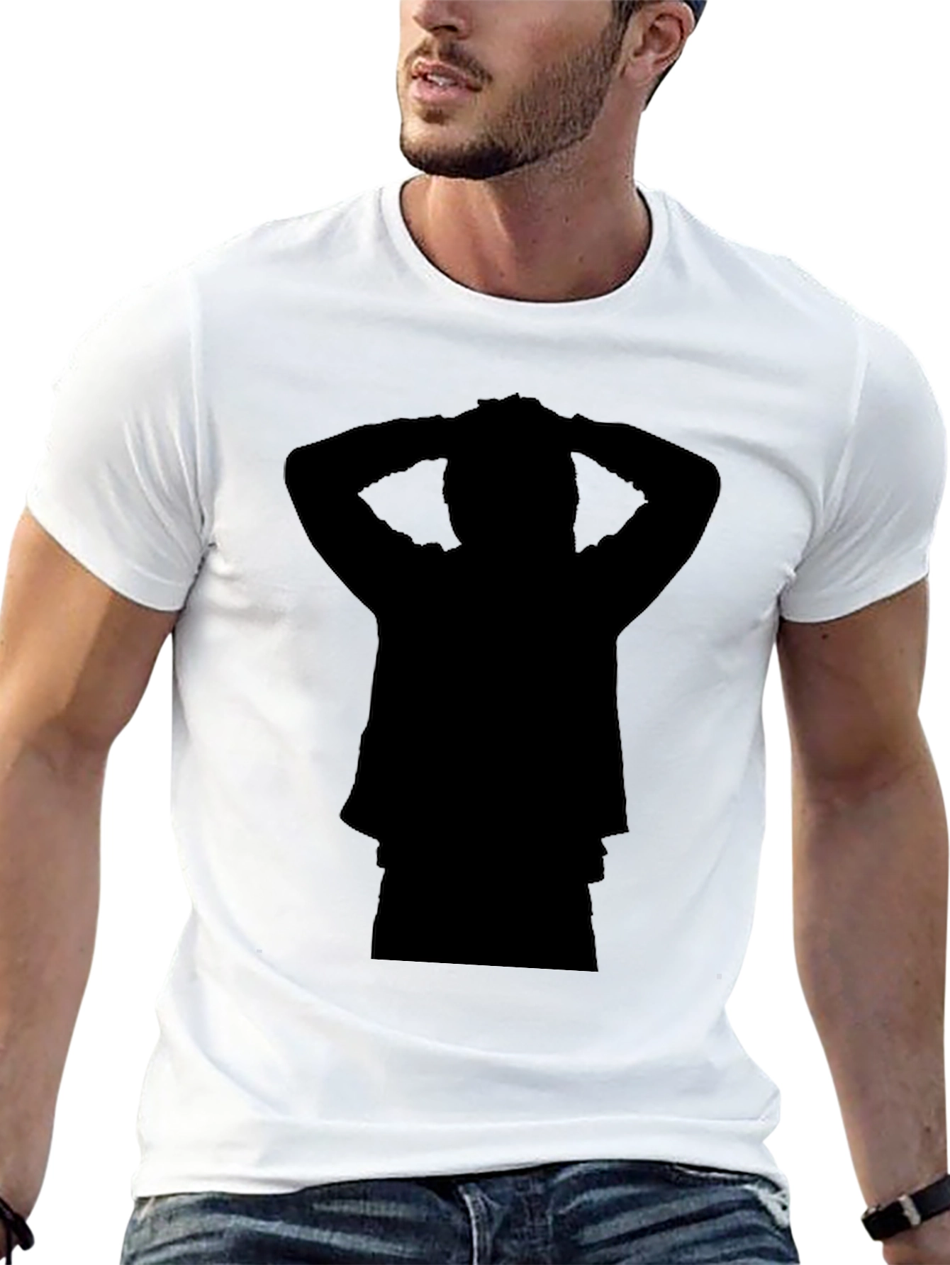 Black Silhouette Graphic Print Crew Neck T-Shirt view 13