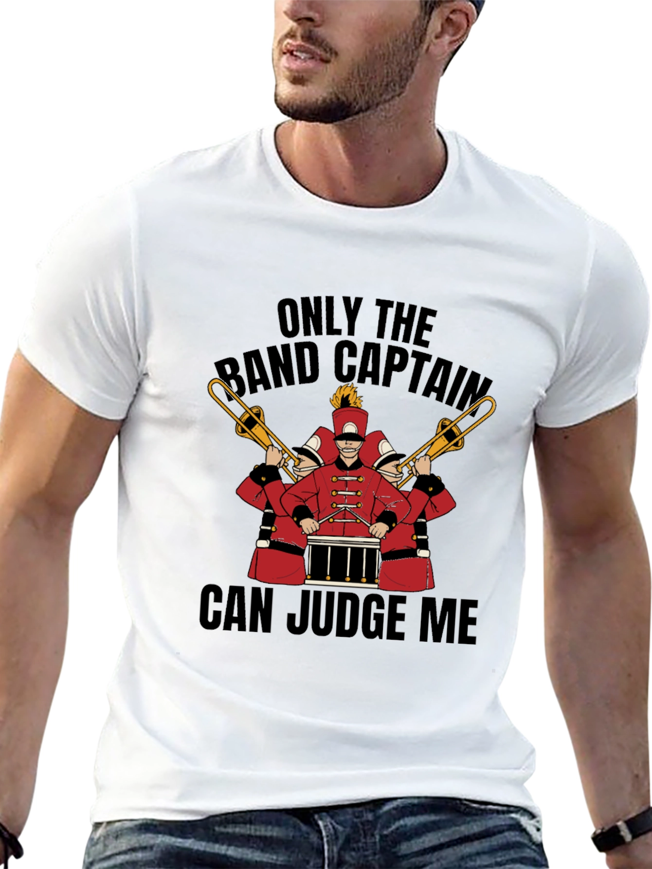 Black Band Captain Judge Me Graphic T-Shirt view 13