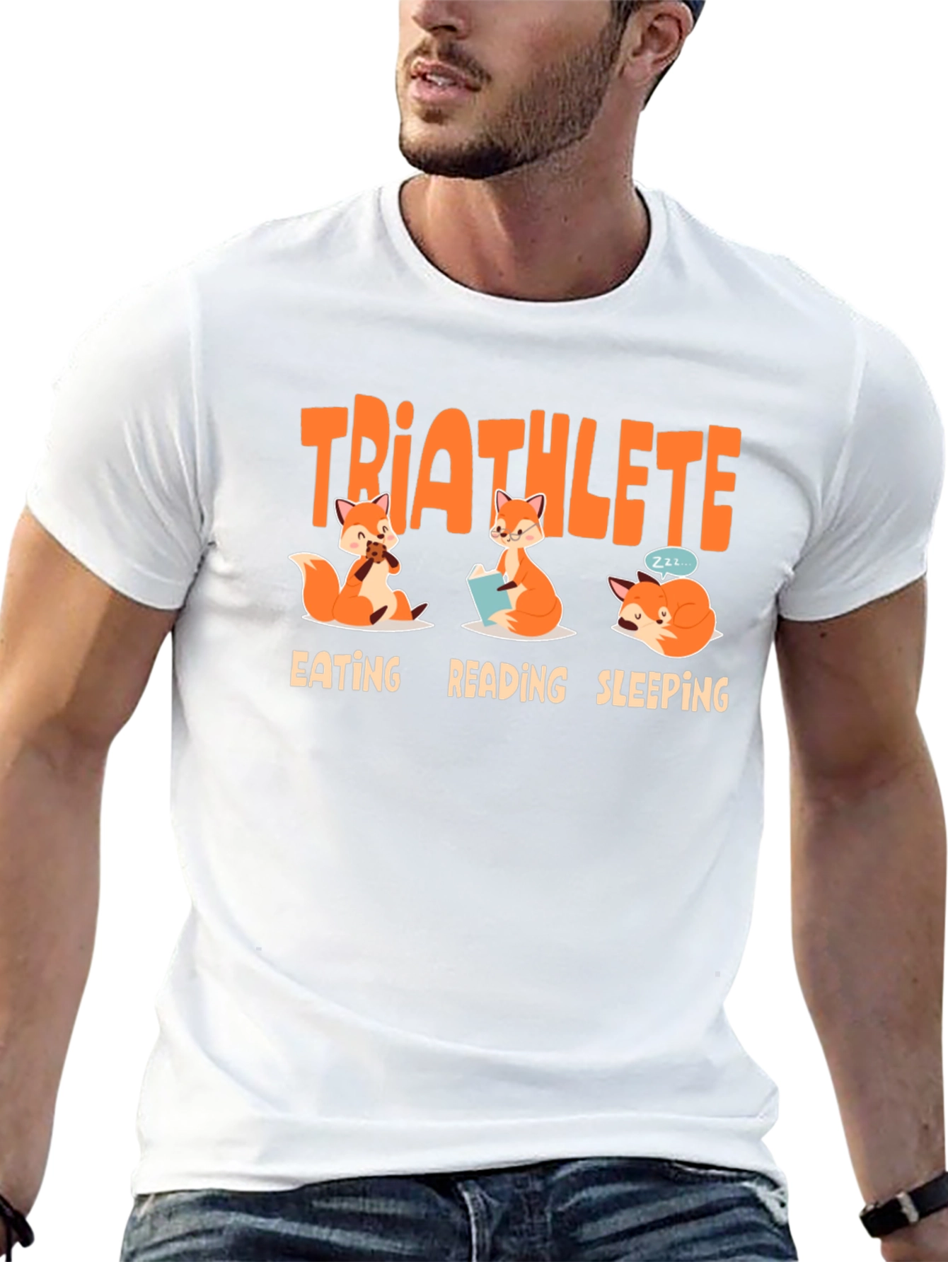 Black Triathlete Fox Graphic Tee view 13