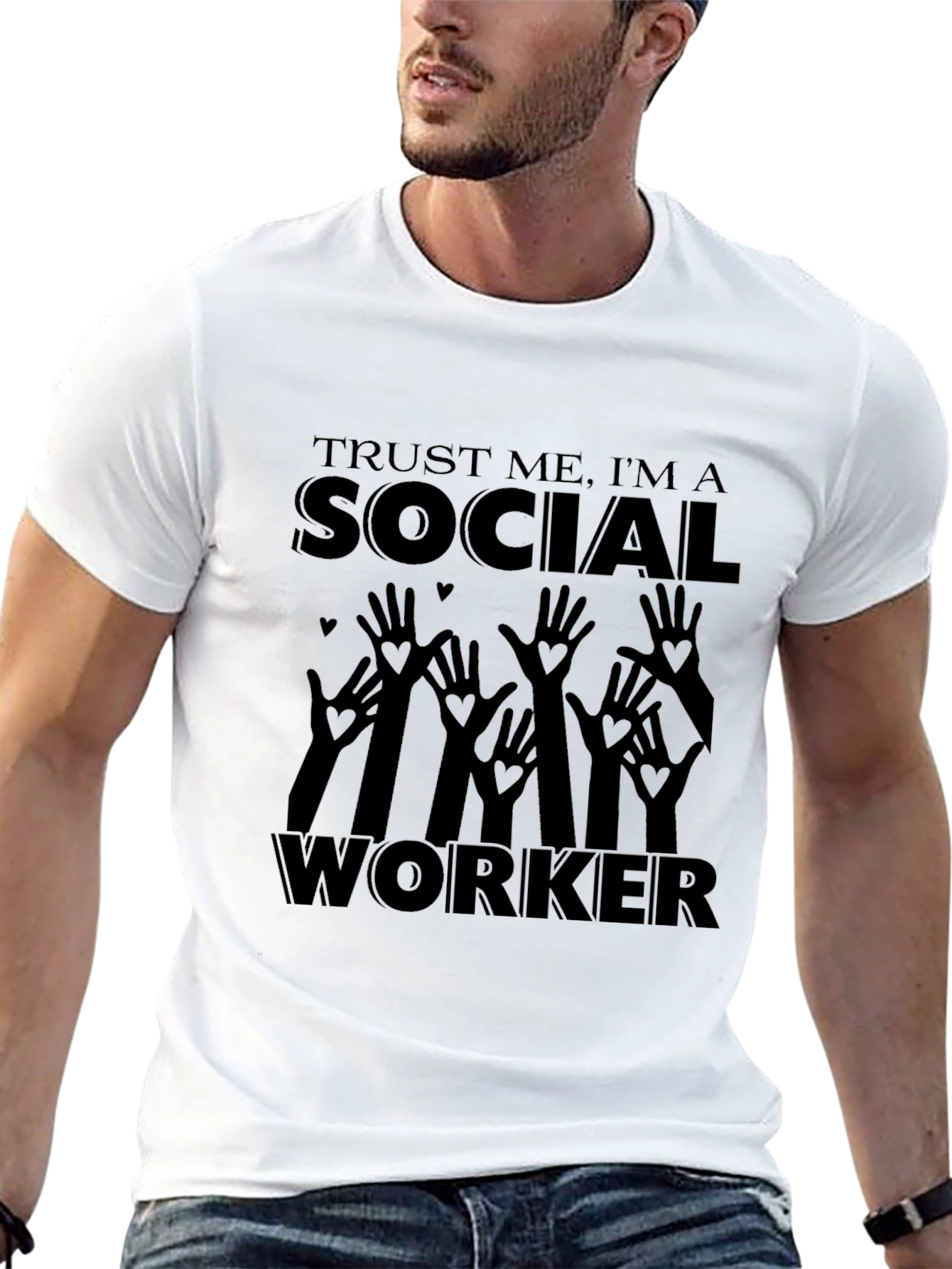 Black Social Worker T-Shirt - Trust Me Design view 13