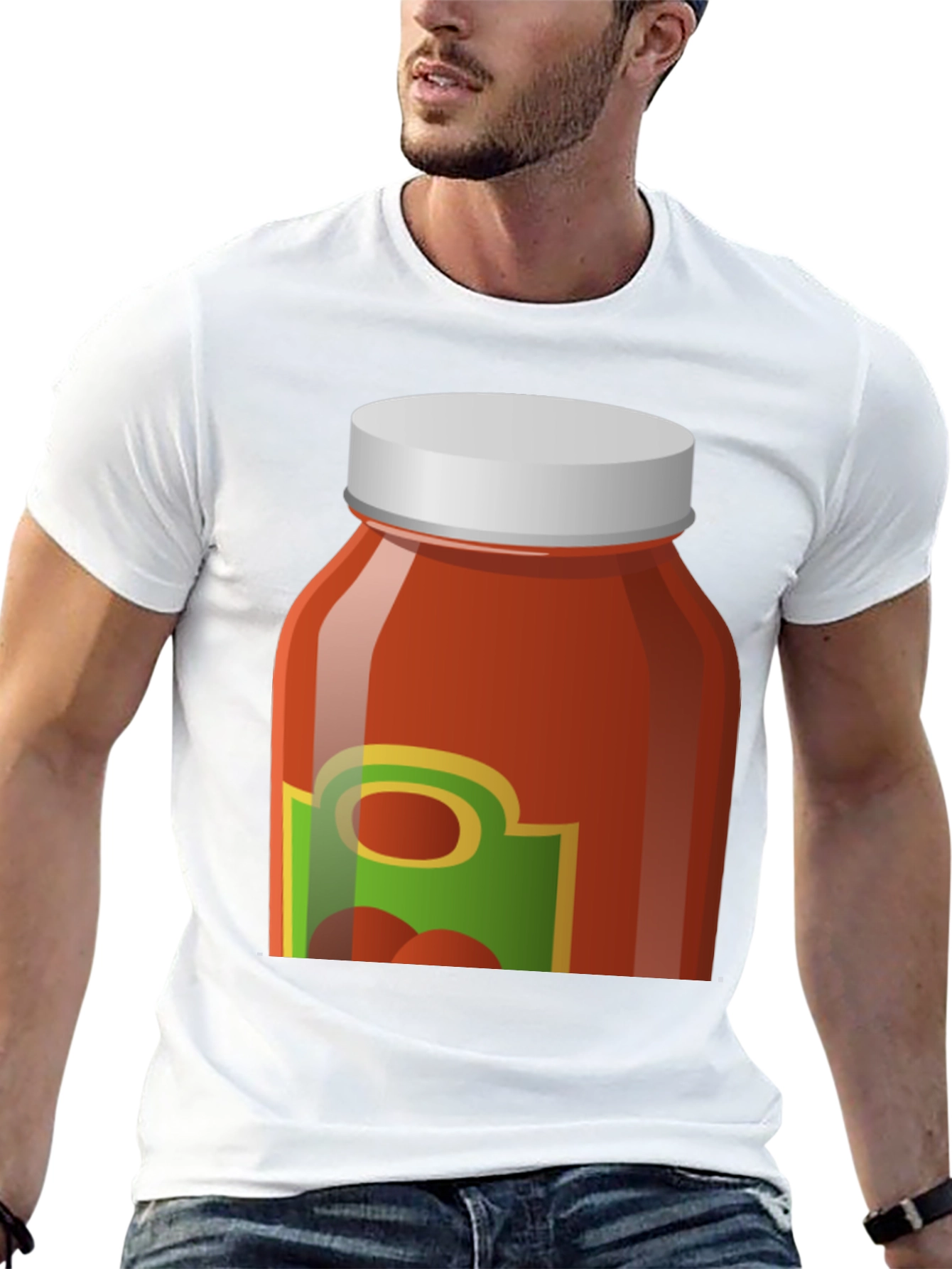 Black Tomato Sauce Jar Graphic Tee - Novelty T-Shirt view 13