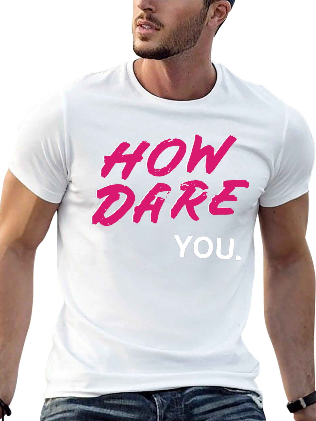 Black How Dare You Graphic Tee - Bold Statement T-Shirt view 13