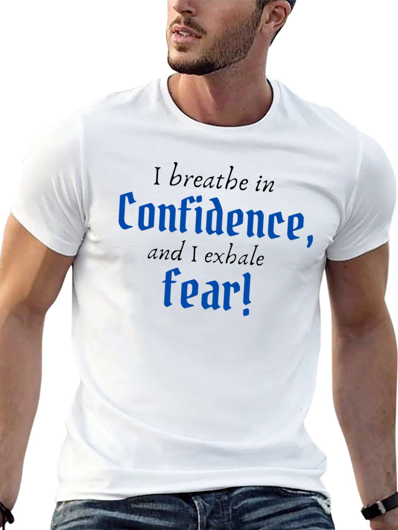 Black Confidence & Fear T-Shirt - Motivational Graphic Tee view 13