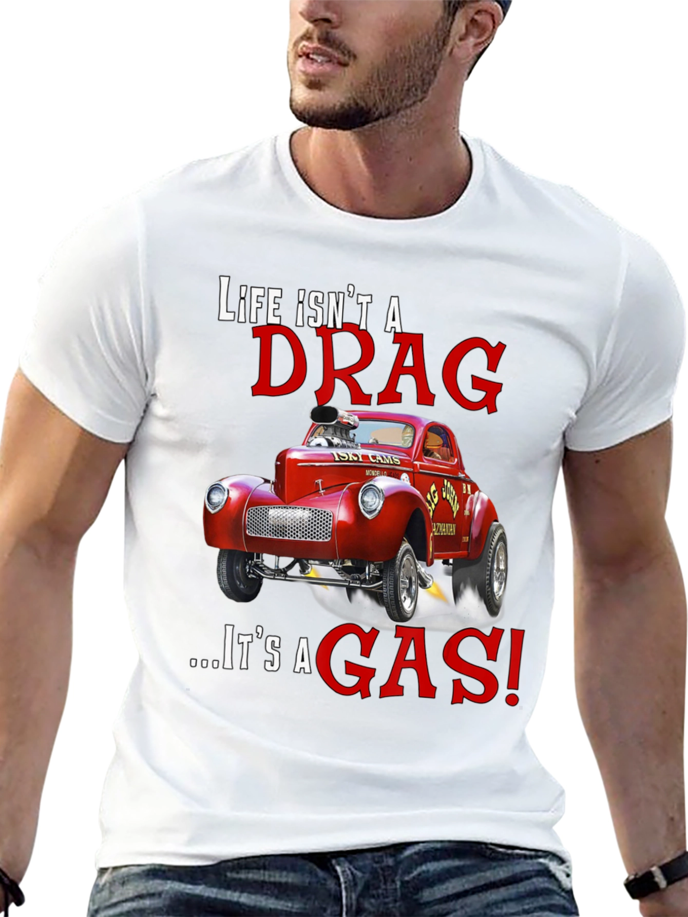 Black Life Isn't a Drag T-Shirt: Hot Rod Design view 13