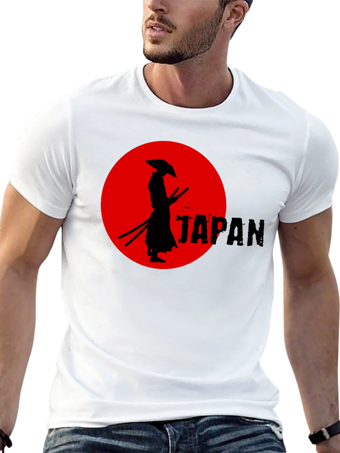 Black Samurai Japan Graphic Tee - Cool Black T-Shirt view 13