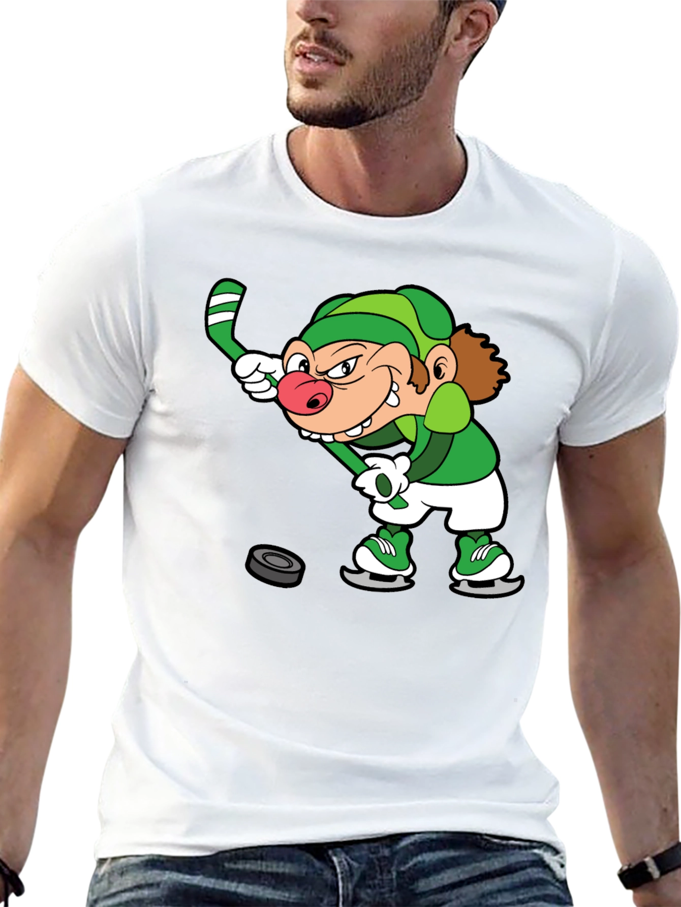 Black Leprechaun Hockey Black T-Shirt view 13