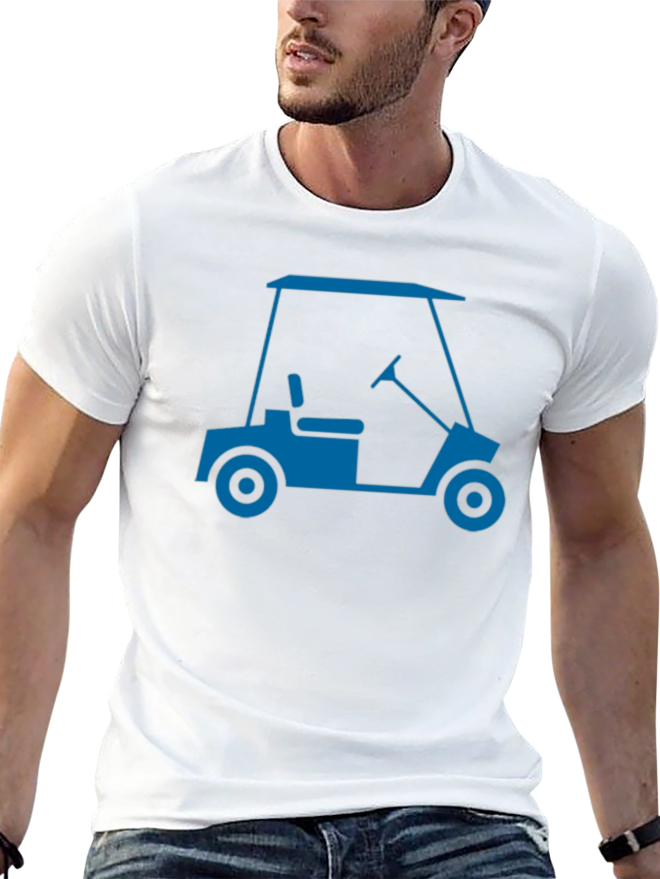Black Golf Cart Graphic Tee - Cool & Casual view 13