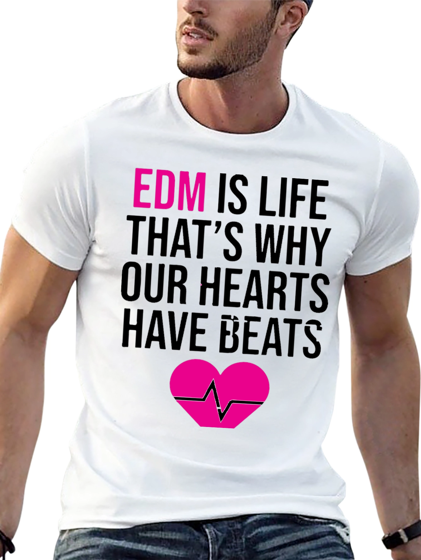 Black EDM is Life Graphic Tee - Music Lover T-Shirt view 13
