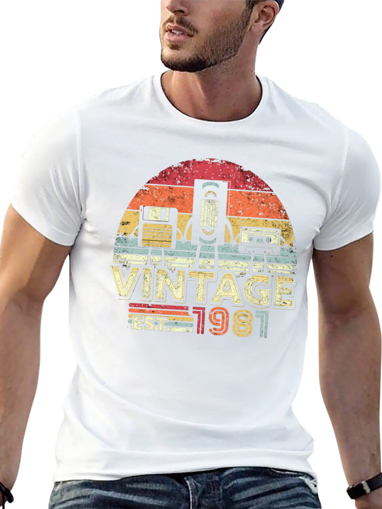 Black Vintage 1981 T-Shirt Retro Style view 13