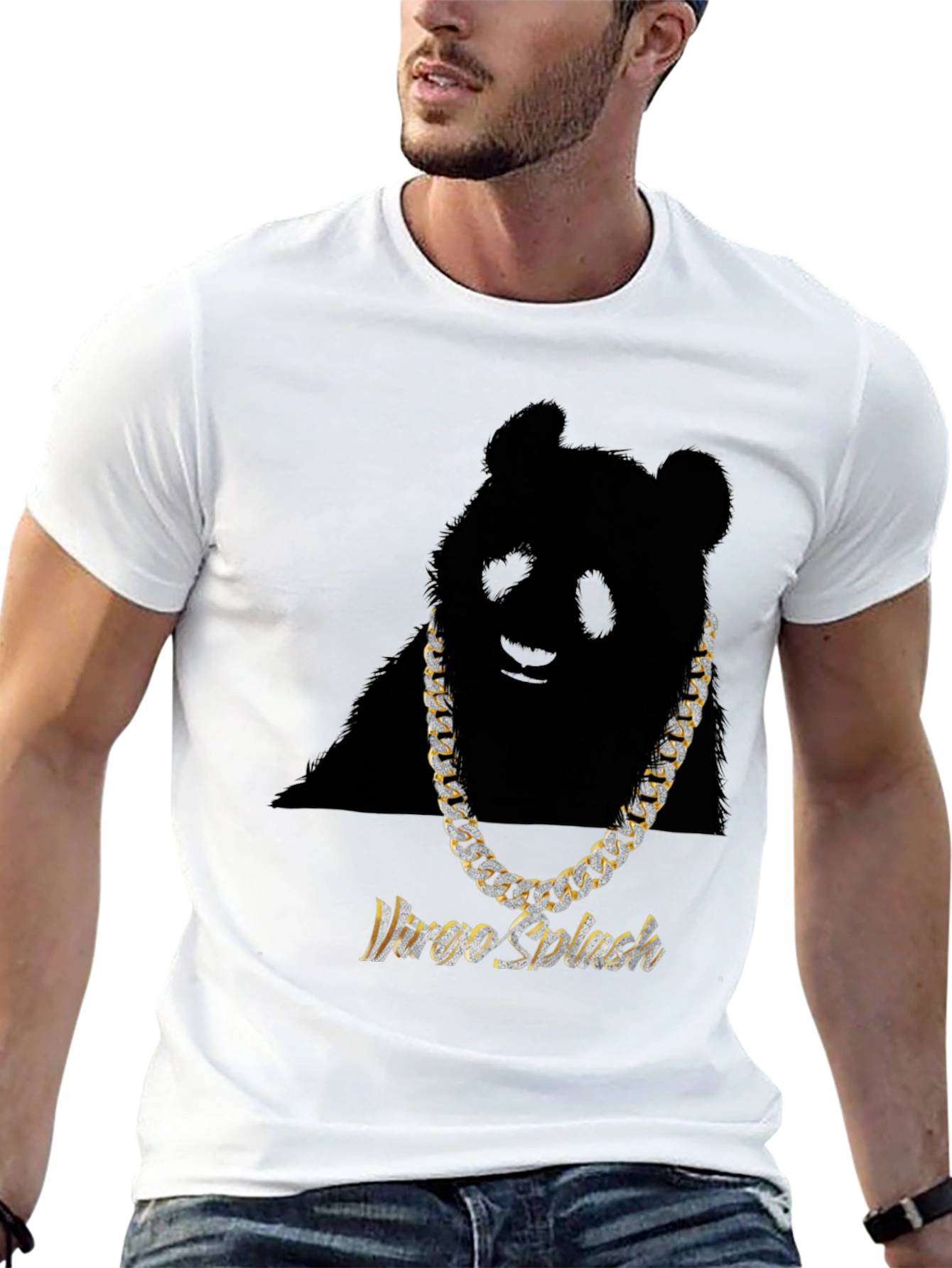 Black Panda Bling Graphic Tee view 13