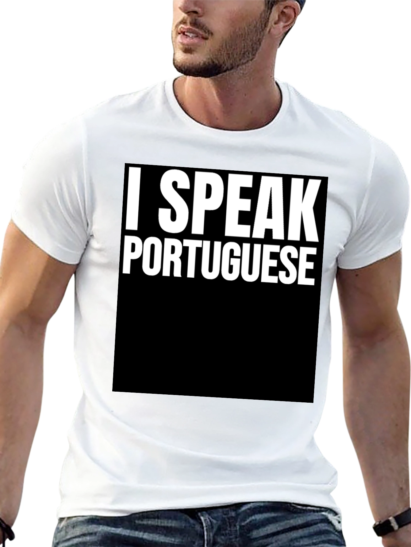 Black I Speak Portuguese Black Graphic Tee view 13