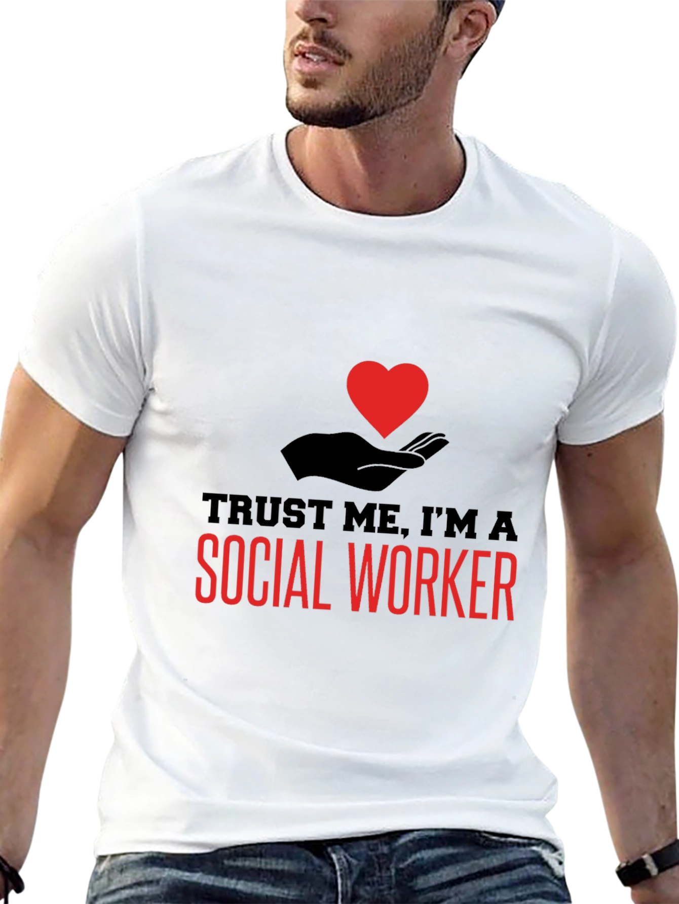 Black Trust Me I'm A Social Worker T-Shirt view 13