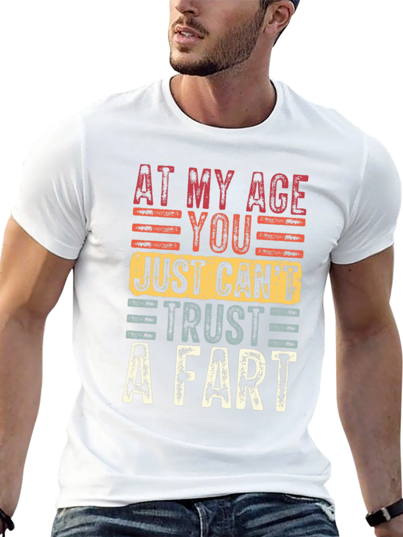 Black Funny Age Humor T-Shirt: At My Age You Just Can't Trust A Fart view 13