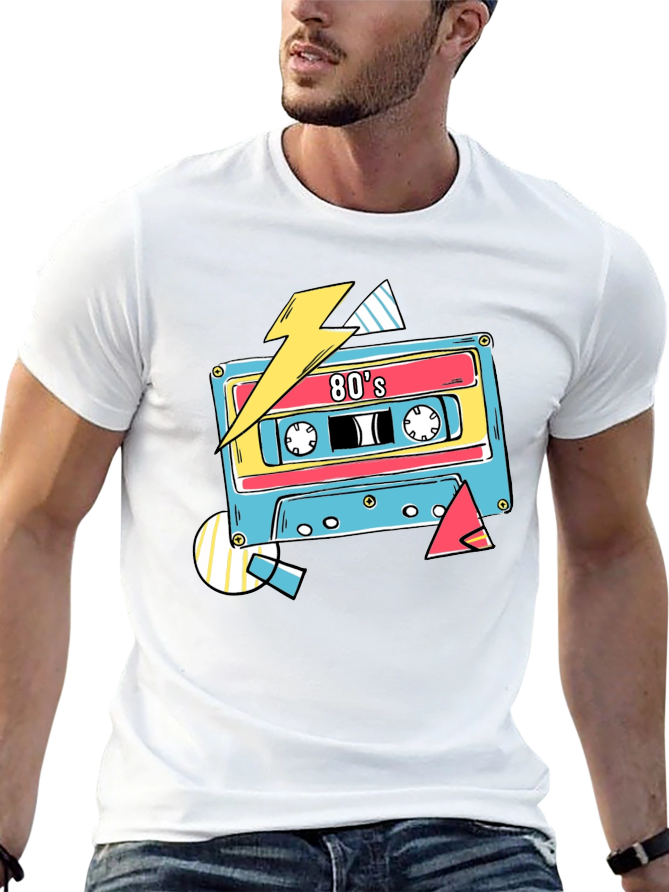 Black Retro 80's Cassette Tape Graphic T-Shirt view 13