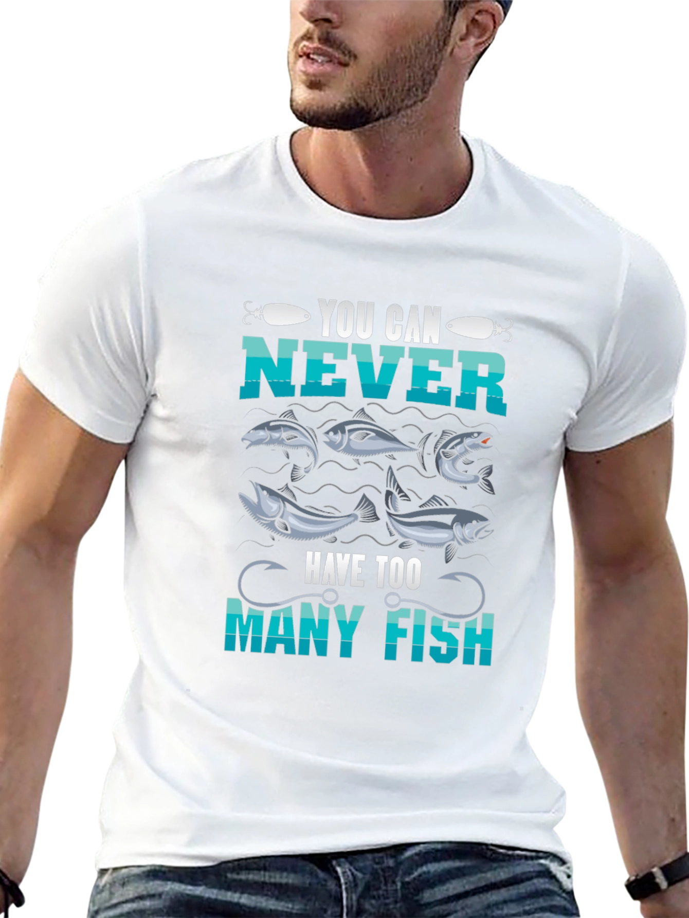 Black You Can Never Have Too Many Fish T-Shirt view 13