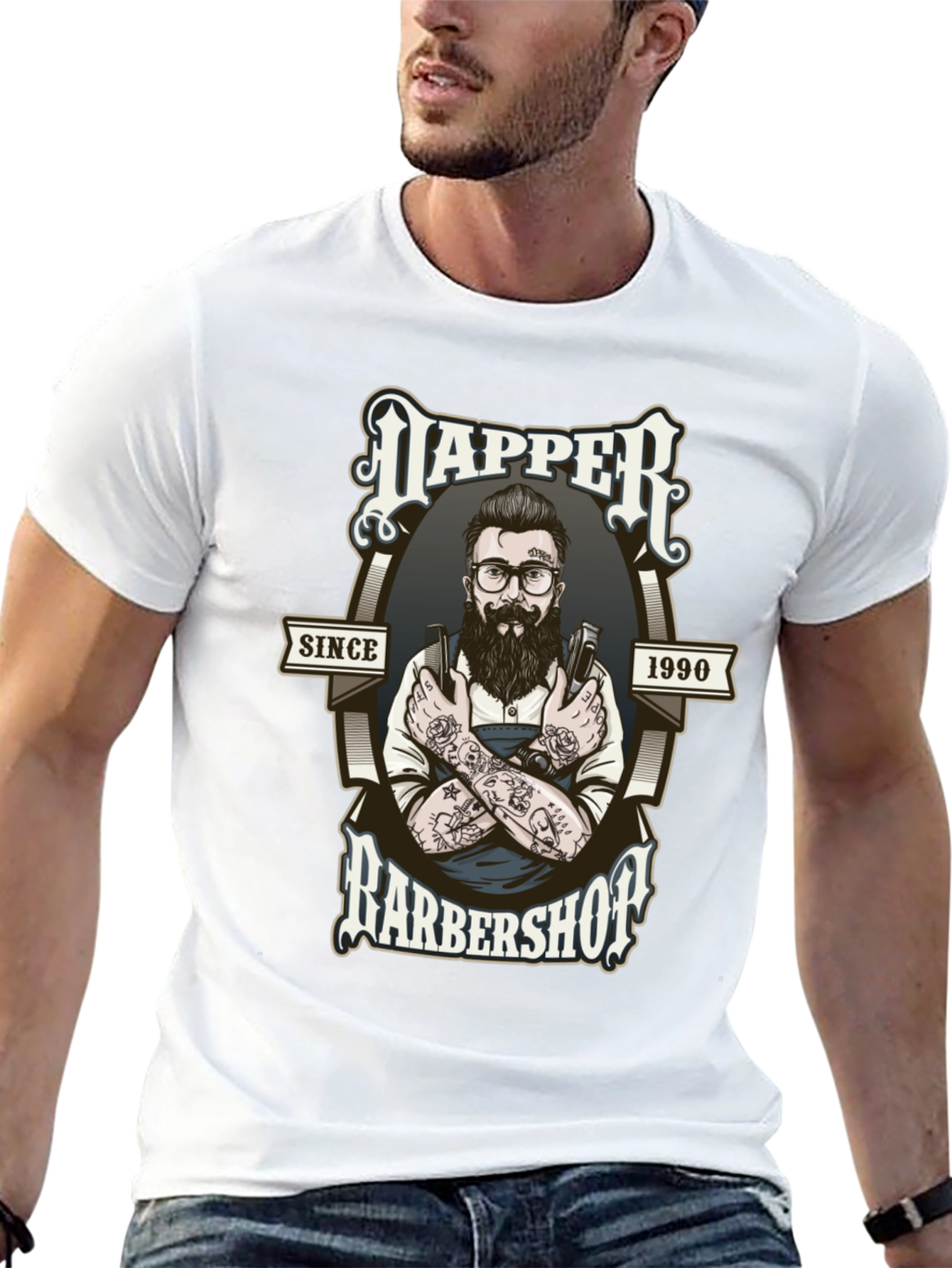 Dapper Barbershop Graphic Tee - Black - 13