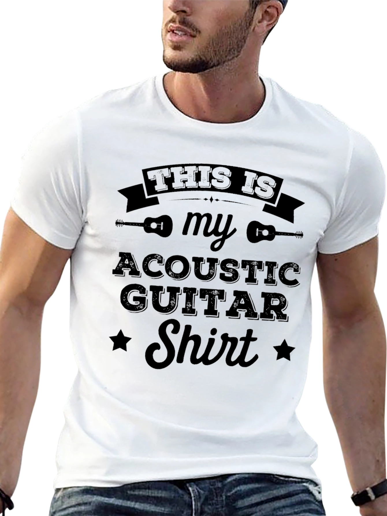 Black Acoustic Guitar Shirt - Musician Gift view 13