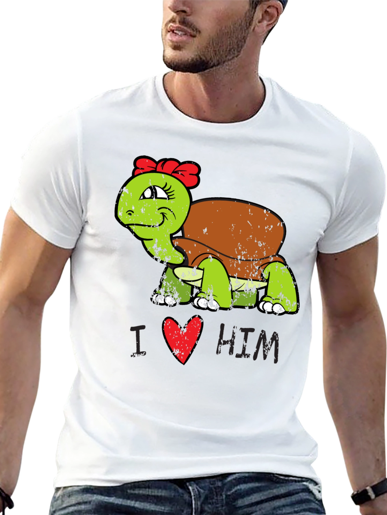 Black I Love Him Turtle T-Shirt view 13