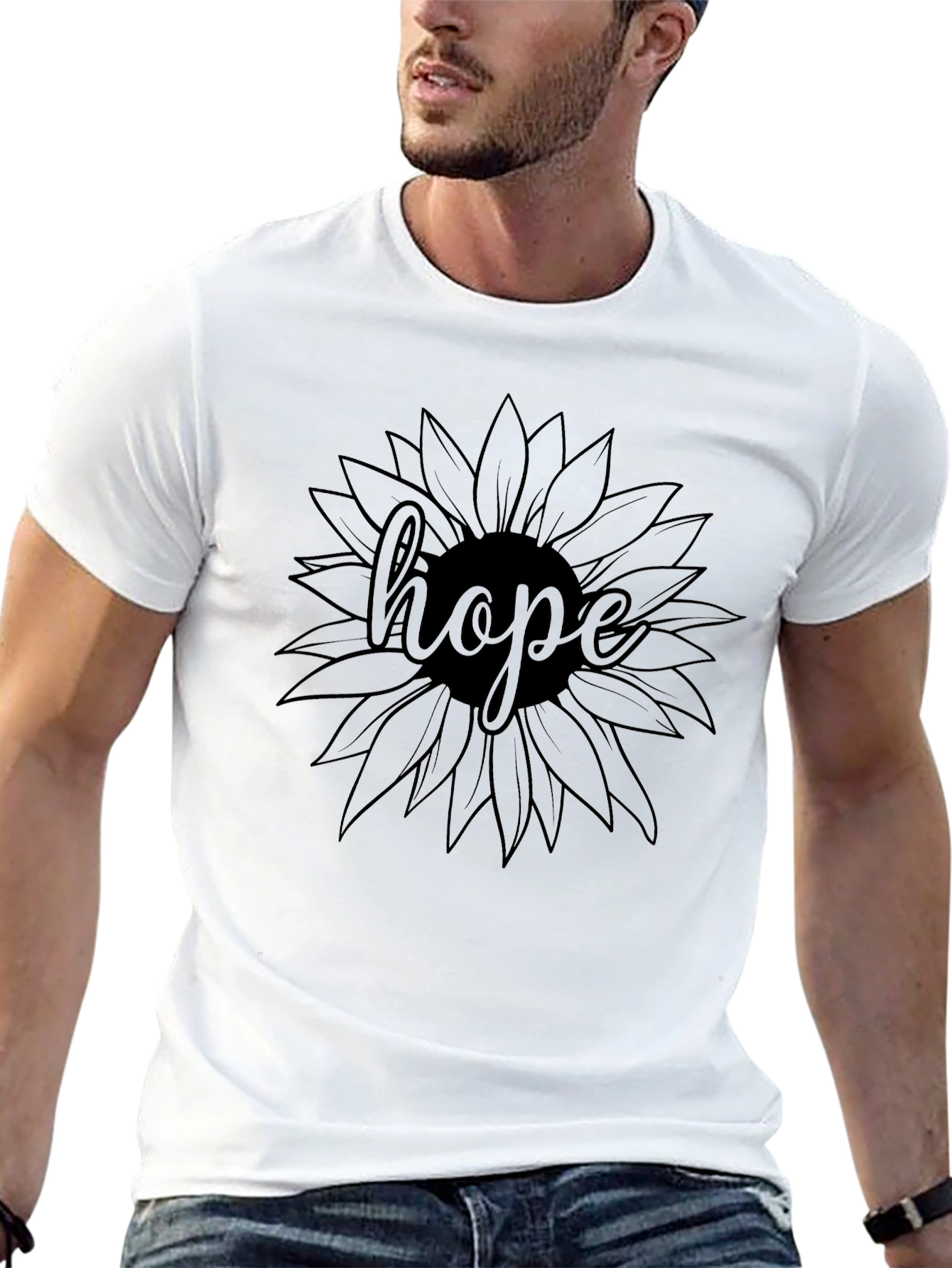 Black Hope Sunflower Graphic T-Shirt - Black view 13