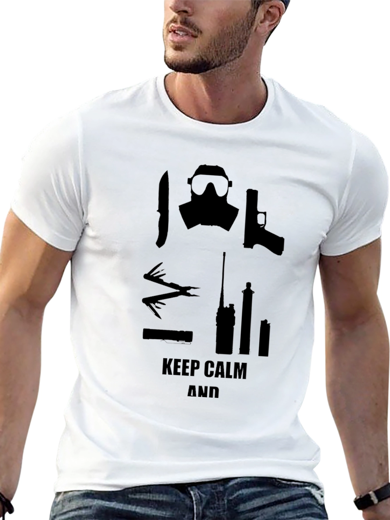 Black Keep Calm Tactical T-Shirt view 13
