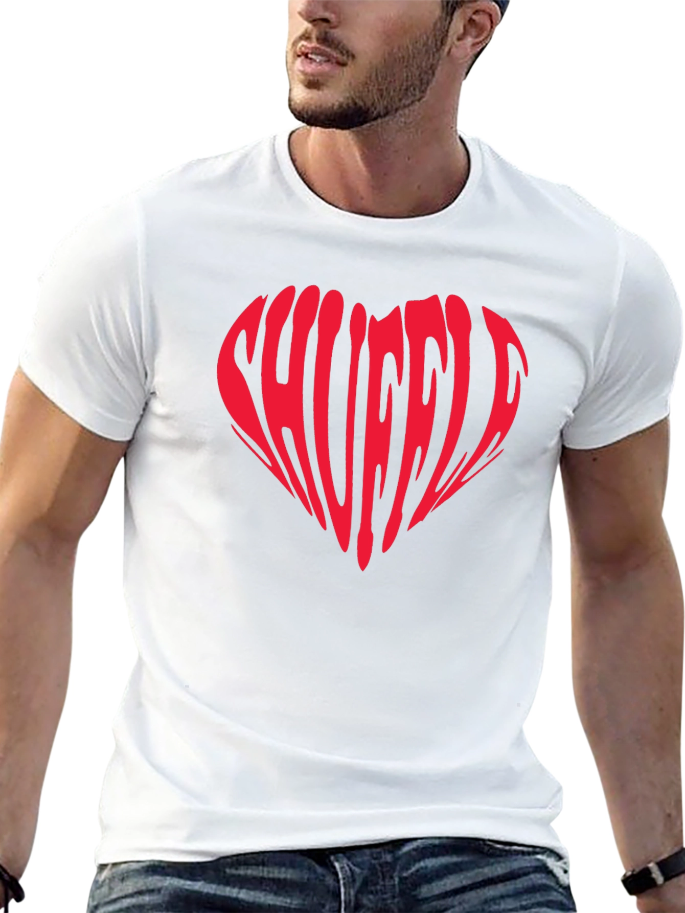 Black Shuffle Heart Graphic T-Shirt - Trendy Tee view 13