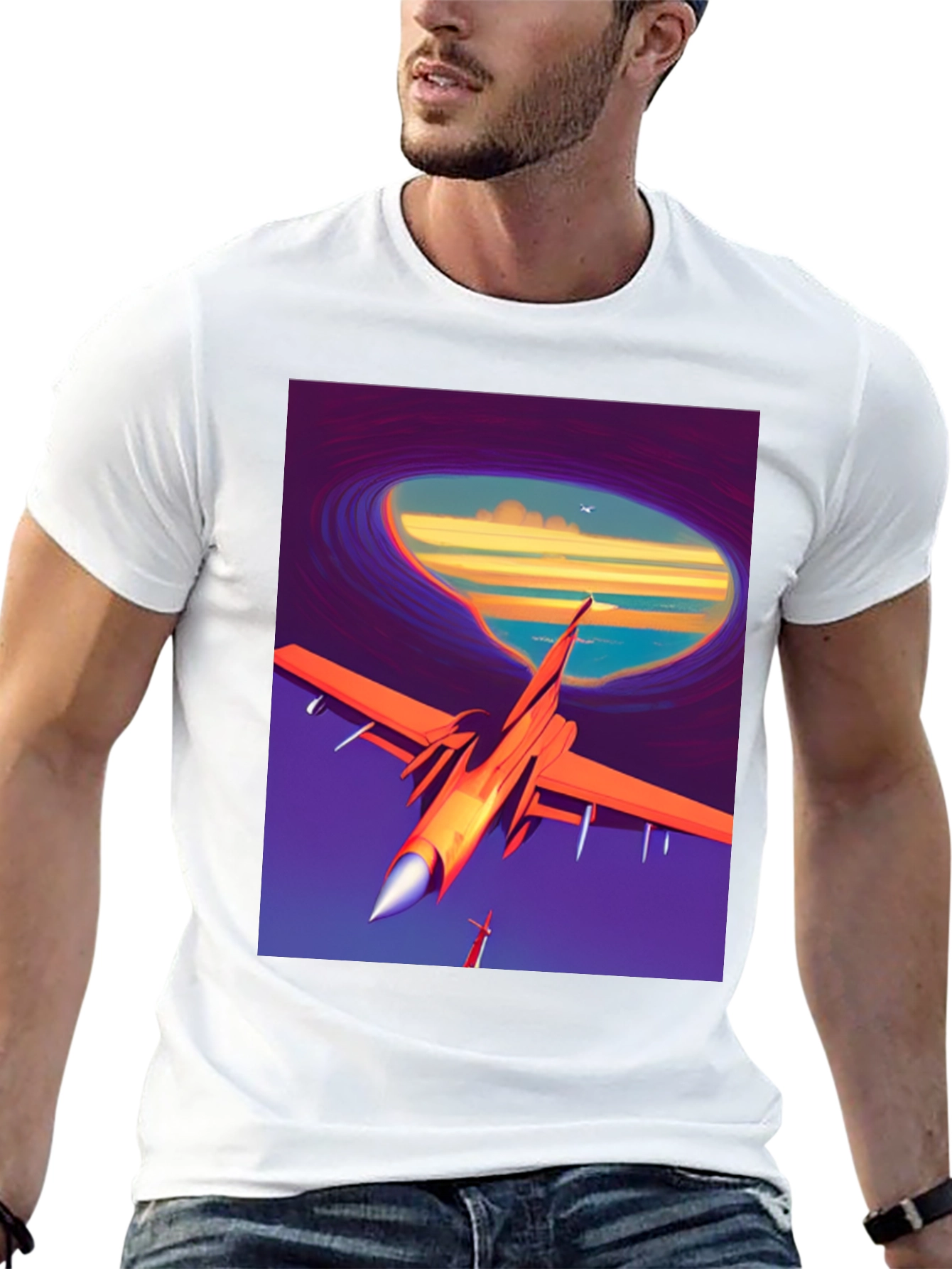 Black Retro Airplane T-Shirt - Artistic Aviation Tee view 13