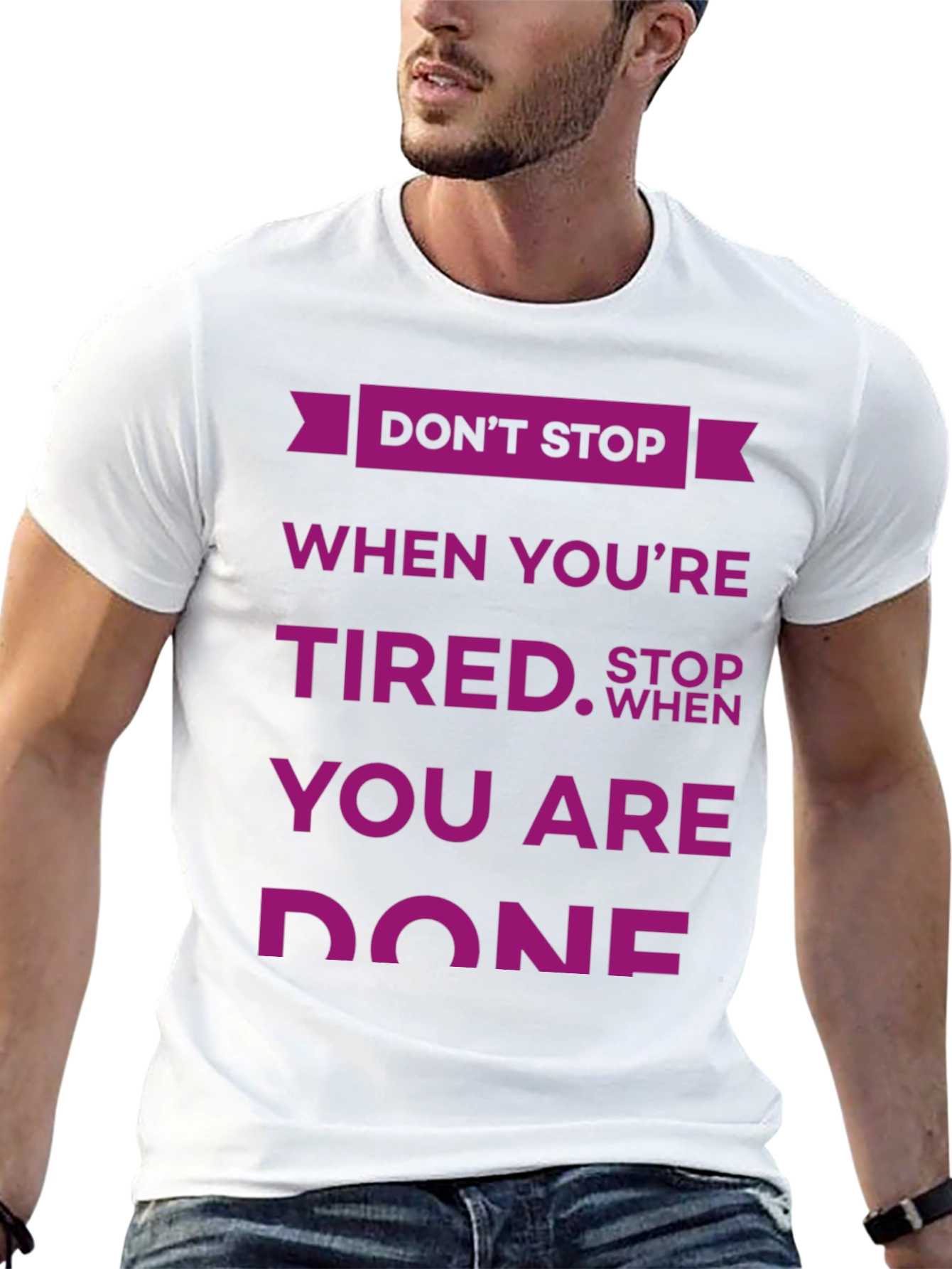 Black Don't Stop T-Shirt: Motivational Quote Design view 13